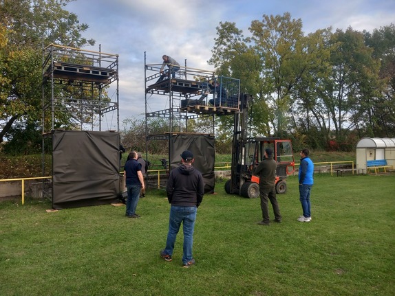 Výstavba stožárů pro kamery ČT