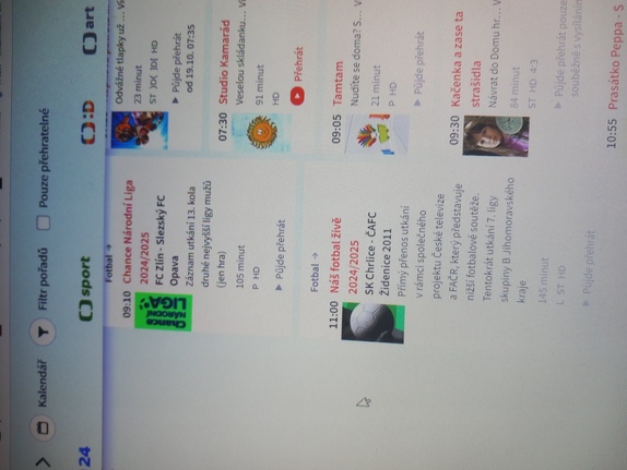 Naše utkání v programu ČT Sport